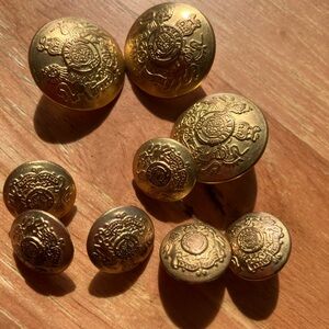 Ralph Lauren Gold Crest Embossed Decorative Buttons - Set